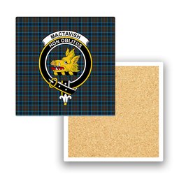 ScotsTee Shop Scottish MacTavish Hunting Modern Crest Tartan Drinks Coasters – Wood, Rubber, Ceramic
