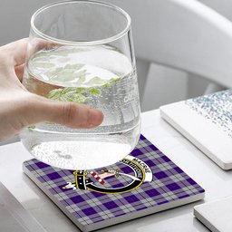 ScotsTee Shop Scottish MacRae Dress Purple 1 Crest Tartan Drinks Coasters – Wood, Rubber, Ceramic