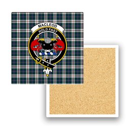 ScotsTee Shop Scottish MacLeod Of Californian Modern Crest Tartan Drinks Coasters – Wood, Rubber, Ceramic