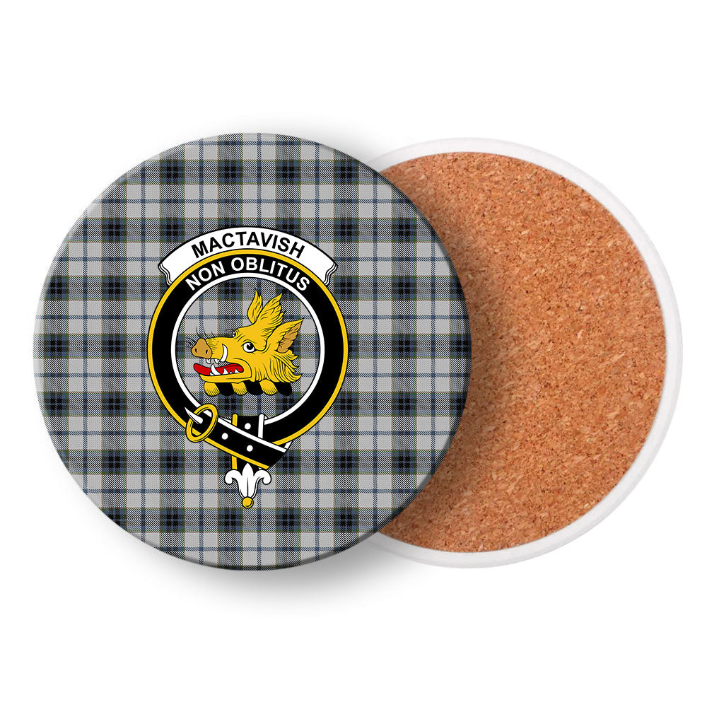 ScotsTee Shop Scottish MacTavish of Dunardry Dress Crest Tartan Drinks Coasters – Wood, Rubber, Ceramic