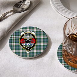 ScotsTee Shop Scottish MacLeod Of Californian Ancient Crest Tartan Drinks Coasters – Wood, Rubber, Ceramic