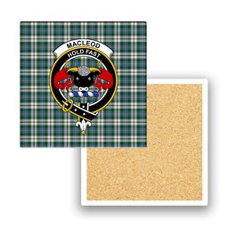 ScotsTee Shop Scottish MacLeod Of Californian Ancient Crest Tartan Drinks Coasters – Wood, Rubber, Ceramic