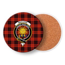 ScotsTee Shop Scottish MacLeod of Raasay Ancient Crest Tartan Drinks Coasters – Wood, Rubber, Ceramic