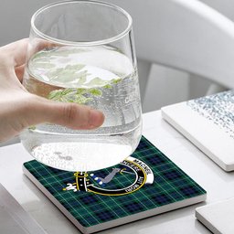 ScotsTee Shop Scottish MacNeill of Colonsay Modern Crest Tartan Drinks Coasters – Wood, Rubber, Ceramic