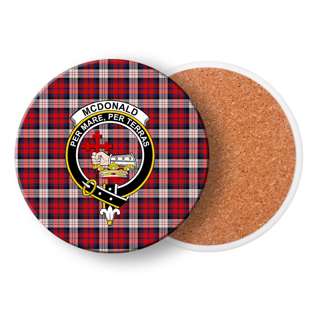 ScotsTee Shop Scottish McDonald Dress Irish Modern Crest Tartan Drinks Coasters – Wood, Rubber, Ceramic