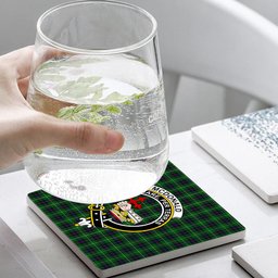 ScotsTee Shop Scottish McDonald of The Isles Crest Tartan Drinks Coasters – Wood, Rubber, Ceramic