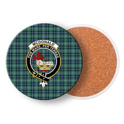 ScotsTee Shop Scottish McDonald of the Isles Hunting Ancient Crest Tartan Drinks Coasters – Wood, Rubber, Ceramic