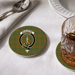 ScotsTee Shop Scottish McAlister of Glenbarr Hunting Modern Crest Tartan Drinks Coasters – Wood, Rubber, Ceramic