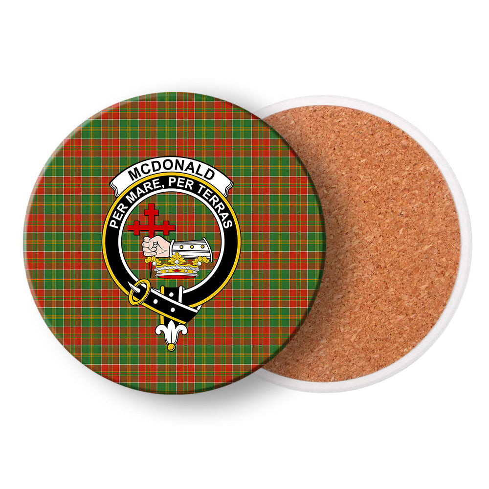 ScotsTee Shop Scottish McDonald of Kingsburgh Ancient Crest Tartan Drinks Coasters – Wood, Rubber, Ceramic