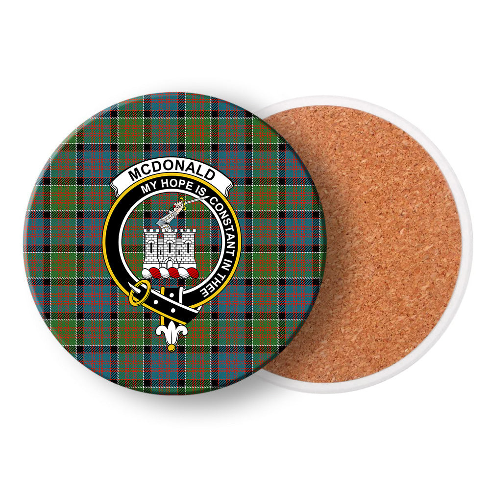 ScotsTee Shop Scottish McDonald of Clan Ranald Ancient Crest Tartan Drinks Coasters – Wood, Rubber, Ceramic