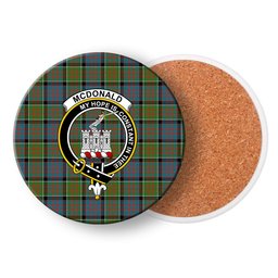 ScotsTee Shop Scottish McDonald of Clan Ranald Ancient Crest Tartan Drinks Coasters – Wood, Rubber, Ceramic