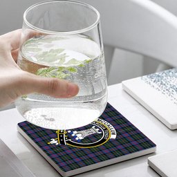 ScotsTee Shop Scottish McCallum of Berwick Modern Crest Tartan Drinks Coasters – Wood, Rubber, Ceramic
