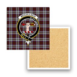 ScotsTee Shop Scottish McCulloch Dress Crest Tartan Drinks Coasters – Wood, Rubber, Ceramic