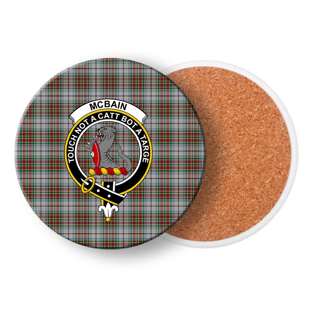 ScotsTee Shop Scottish McBain Dress Crest Tartan Drinks Coasters – Wood, Rubber, Ceramic