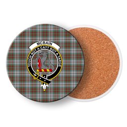 ScotsTee Shop Scottish McBain Dress Crest Tartan Drinks Coasters – Wood, Rubber, Ceramic