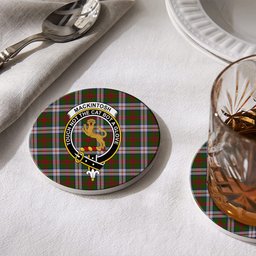 ScotsTee Shop Scottish MacKintosh Dress Scott Adie Crest Tartan Drinks Coasters – Wood, Rubber, Ceramic