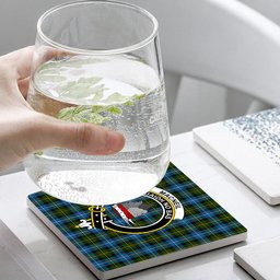 ScotsTee Shop Scottish MacNeil of Barra Crest Tartan Drinks Coasters – Wood, Rubber, Ceramic