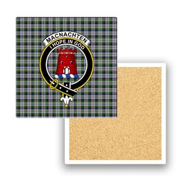 ScotsTee Shop Scottish MacNachten Dress Crest Tartan Drinks Coasters – Wood, Rubber, Ceramic
