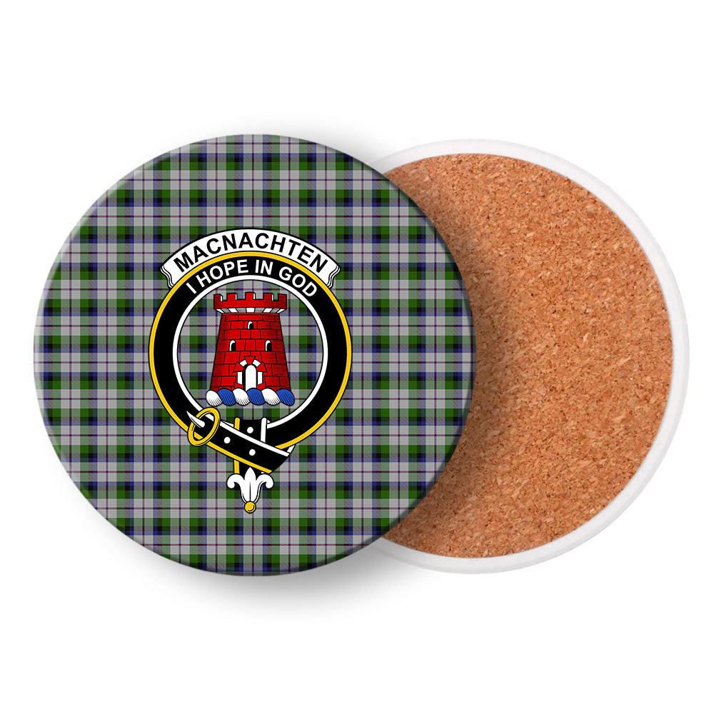 ScotsTee Shop Scottish MacNachten Dress Crest Tartan Drinks Coasters – Wood, Rubber, Ceramic