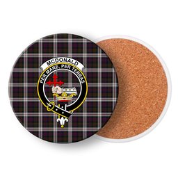 ScotsTee Shop Scottish McDonald Dress Crest Tartan Drinks Coasters – Wood, Rubber, Ceramic