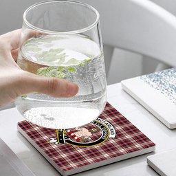 ScotsTee Shop Scottish McFarland Dress Modern Crest Tartan Drinks Coasters – Wood, Rubber, Ceramic