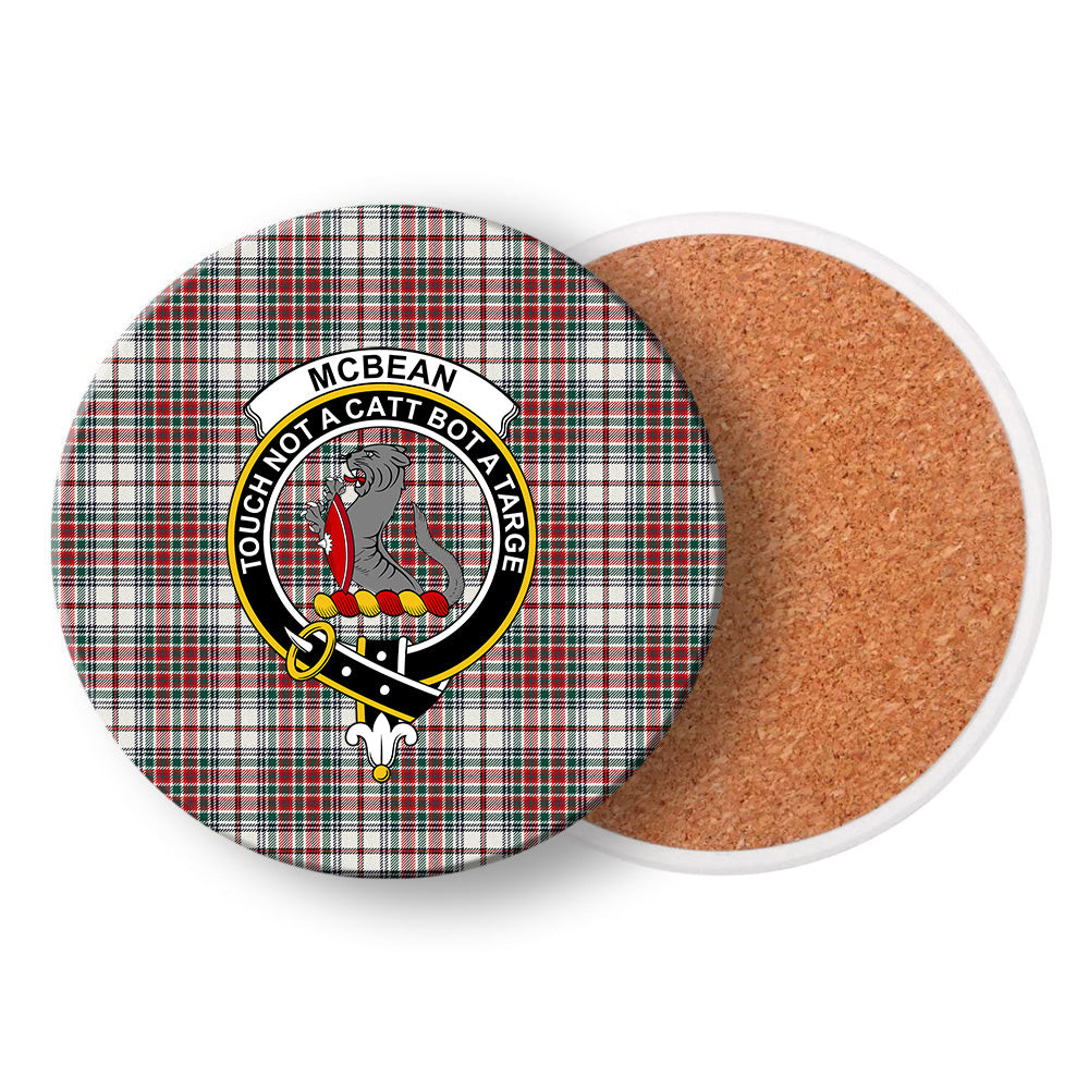 ScotsTee Shop Scottish McBean Dress Modern Crest Tartan Drinks Coasters – Wood, Rubber, Ceramic