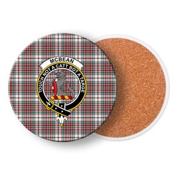 ScotsTee Shop Scottish McBean Dress Modern Crest Tartan Drinks Coasters – Wood, Rubber, Ceramic