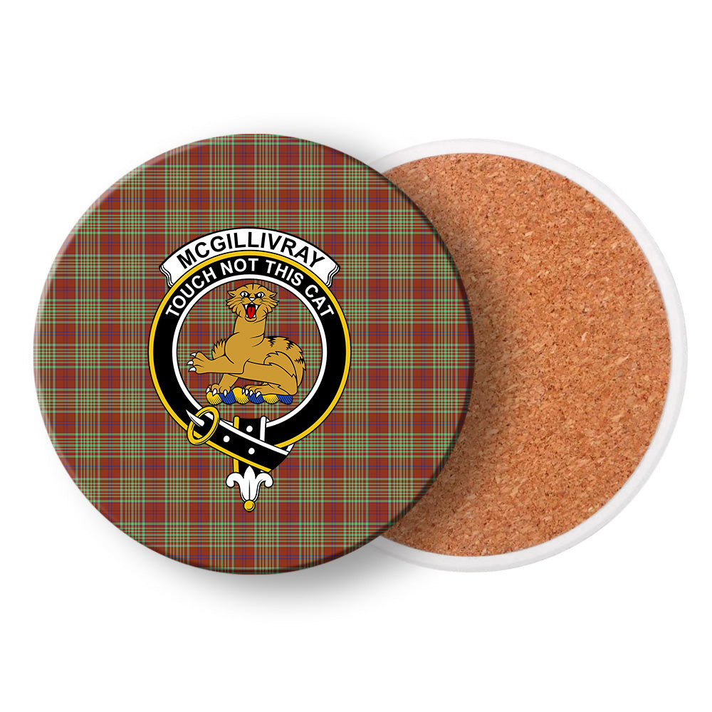 ScotsTee Shop Scottish McGillivray Hunting Ancient Crest Tartan Drinks Coasters – Wood, Rubber, Ceramic