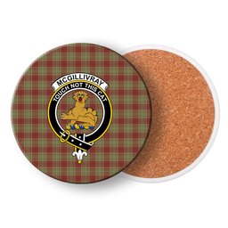ScotsTee Shop Scottish McGillivray Hunting Ancient Crest Tartan Drinks Coasters – Wood, Rubber, Ceramic