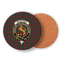 ScotsTee Shop Scottish McIntosh Hunting Modern Crest Tartan Drinks Coasters – Wood, Rubber, Ceramic