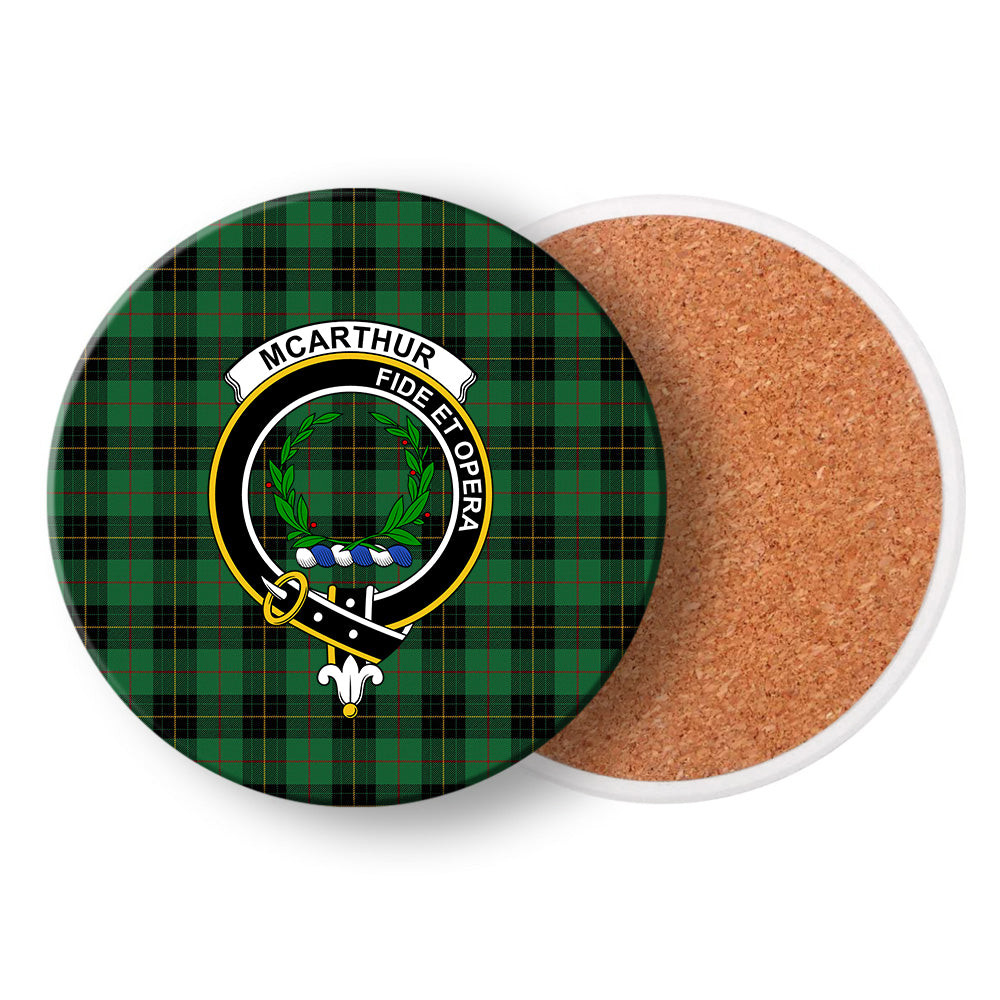 ScotsTee Shop Scottish McArthur-Fox Hunting Ancient Crest Tartan Drinks Coasters – Wood, Rubber, Ceramic