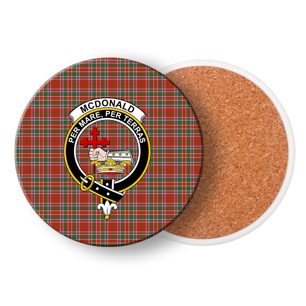 ScotsTee Shop Scottish McDonald of Lochmaddy Ancient Crest Tartan Drinks Coasters – Wood, Rubber, Ceramic