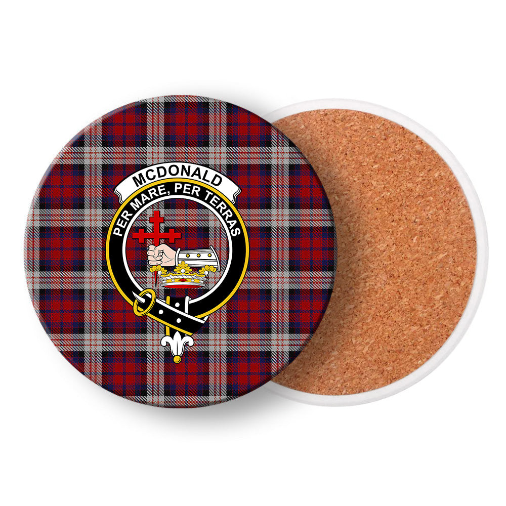 ScotsTee Shop Scottish McDonald Dress Irish Crest Tartan Drinks Coasters – Wood, Rubber, Ceramic