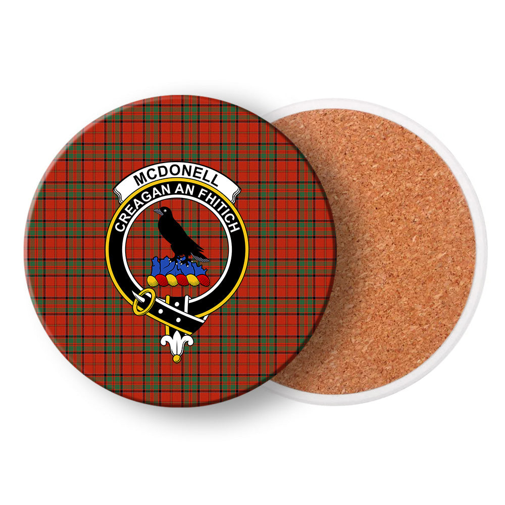 ScotsTee Shop Scottish McDonell of Keppoch Ancient Crest Tartan Drinks Coasters – Wood, Rubber, Ceramic