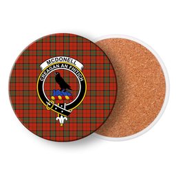 ScotsTee Shop Scottish McDonell of Keppoch Ancient Crest Tartan Drinks Coasters – Wood, Rubber, Ceramic