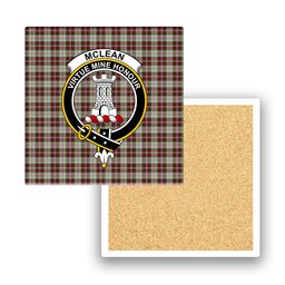 ScotsTee Shop Scottish McLean Dress Crest Tartan Drinks Coasters – Wood, Rubber, Ceramic