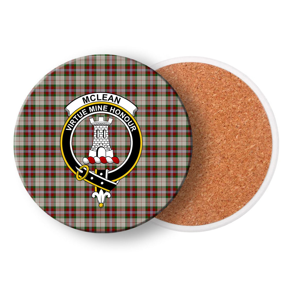 ScotsTee Shop Scottish McLean Dress Crest Tartan Drinks Coasters – Wood, Rubber, Ceramic