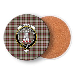 ScotsTee Shop Scottish McLean Dress Crest Tartan Drinks Coasters – Wood, Rubber, Ceramic