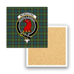 ScotsTee Shop Scottish McNeacail Hunting Ancient Crest Tartan Drinks Coasters – Wood, Rubber, Ceramic