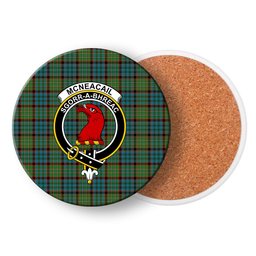 ScotsTee Shop Scottish McNeacail Hunting Ancient Crest Tartan Drinks Coasters – Wood, Rubber, Ceramic