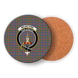 ScotsTee Shop Scottish McIntyre Ancient Crest Tartan Drinks Coasters – Wood, Rubber, Ceramic