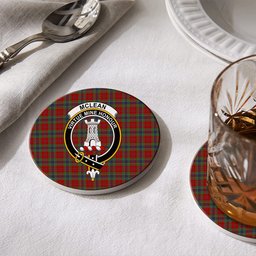 ScotsTee Shop Scottish McLean of Duart Crest Tartan Drinks Coasters – Wood, Rubber, Ceramic