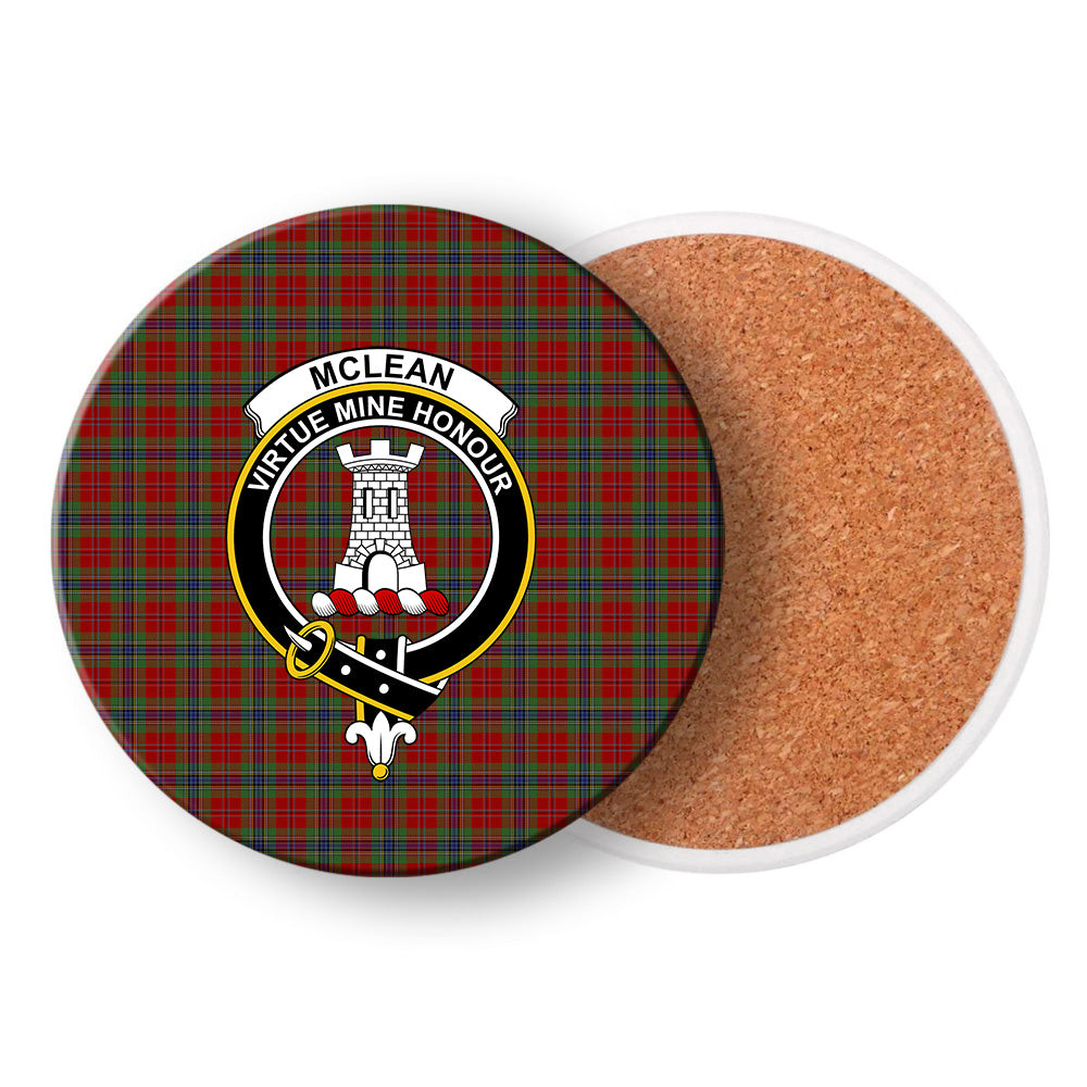 ScotsTee Shop Scottish McLean of Duart Crest Tartan Drinks Coasters – Wood, Rubber, Ceramic