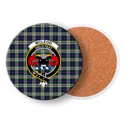 ScotsTee Shop Scottish McLeod Of Californian Crest Tartan Drinks Coasters – Wood, Rubber, Ceramic
