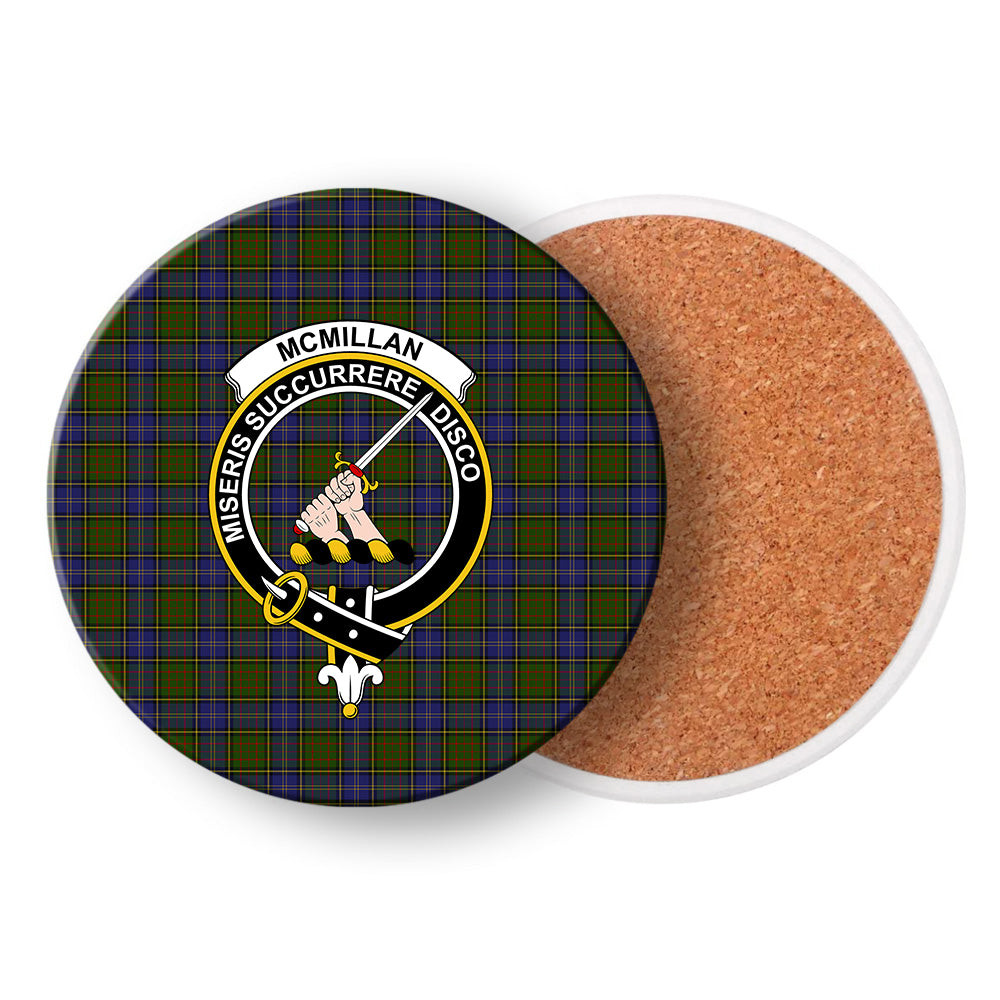 ScotsTee Shop Scottish McMillan Hunting Modern Crest Tartan Drinks Coasters – Wood, Rubber, Ceramic