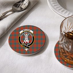 ScotsTee Shop Scottish McLean of Duart Ancient Crest Tartan Drinks Coasters – Wood, Rubber, Ceramic