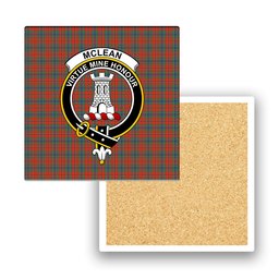 ScotsTee Shop Scottish McLean of Duart Ancient Crest Tartan Drinks Coasters – Wood, Rubber, Ceramic