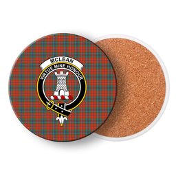 ScotsTee Shop Scottish McLean of Duart Ancient Crest Tartan Drinks Coasters – Wood, Rubber, Ceramic