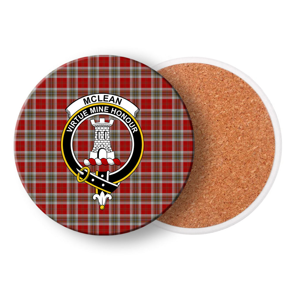 ScotsTee Shop Scottish McLean of Duart Dress Red Crest Tartan Drinks Coasters – Wood, Rubber, Ceramic