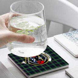 ScotsTee Shop Scottish McLeod of Skye Modern Crest Tartan Drinks Coasters – Wood, Rubber, Ceramic